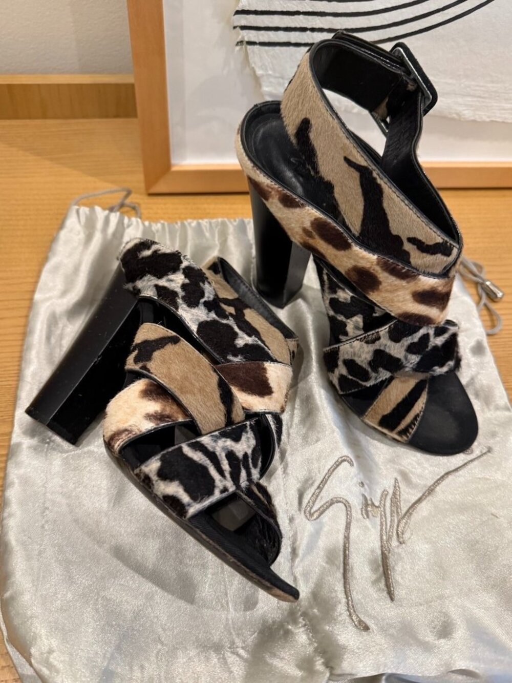 VINTAGE Giuseppe Zanotti Vera Ouio Women’s Animal Print Italian Shoes